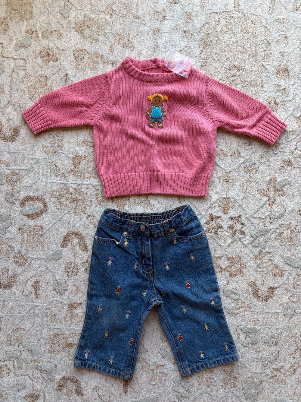 NWT! Vintage Y2K Gymboree “Sugar & Spice” Embroidered Sweater + Jeans Set